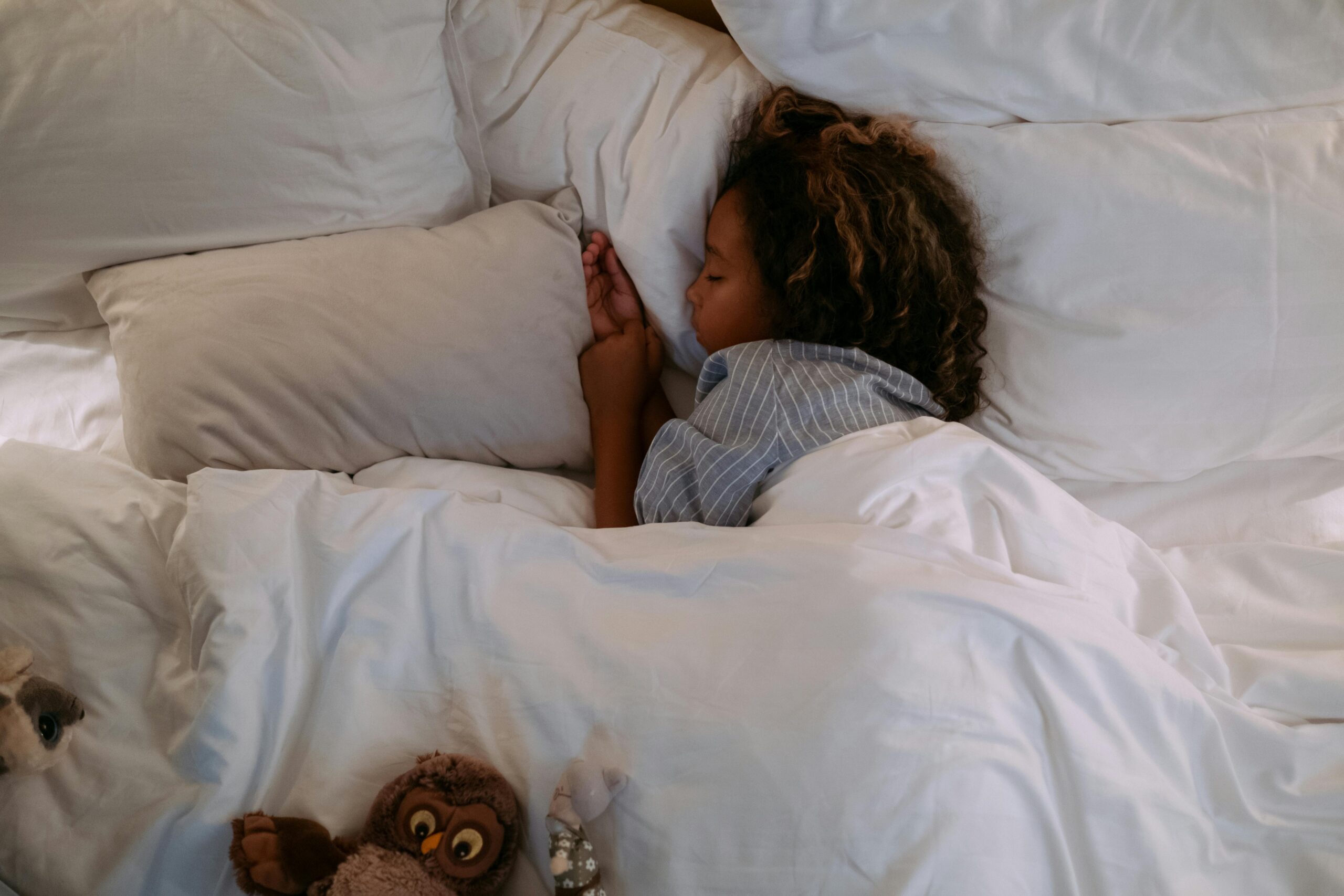 Girl covered with blanket sleeping